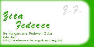 zita federer business card
